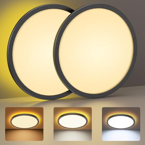 Plafon LED teto regulável - 24 W candeeiro de teto 3000 K/4000K/6500K, luz noturna quente de 2000 K, para iluminação sala de estar quarto cozinha corredor varanda casa de banho sala de jantar Ø 30 cm