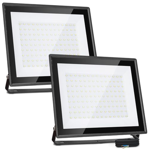 Aigostar Foco LED para exterior, 100 W 8700 LM, projetor de holofote LED para exterior, impermeável, IP65, holofotes LED para exterior, 126 LED, 6500 K branco frio para garagem, jardim, pátio,