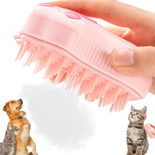 Escova de vapor para gatos, Steamy Cat Brush 3 em 1 escova de vapor para gatos para massagem escovas de cão auto-limpeza, para gatos cães massagem escovas auto-limpeza (A)
