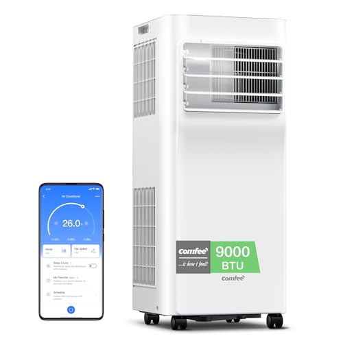 COMFEE Pinguim ar condicionado portátil 9000 BTU/2300 rigoríficos Breezy Cool Pro – Climatizador sem unidade exterior, baixo consumo, App Control e Kit de janela, frigorífico, ventosa e desumidifica
