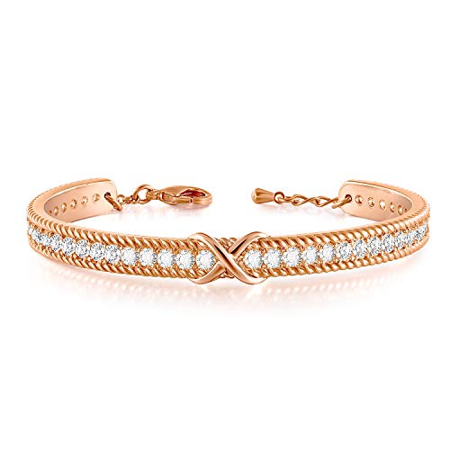 Angelady Infinity Bracelet Pulseira de mulher pulseira de prata banhada a ouro de 18 K presentes de aniversário para mulheres meninas - com requintada caixa de presente