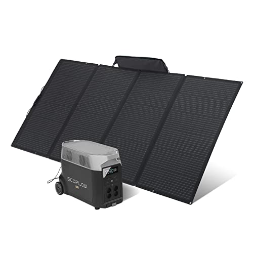 ECOFLOW Gerador solar DELTA Pro 3,6 KWh/3600 W com painel solar de 400 W, usina de energia portátil para casa, acampamento ao ar livre, RV e de emergência