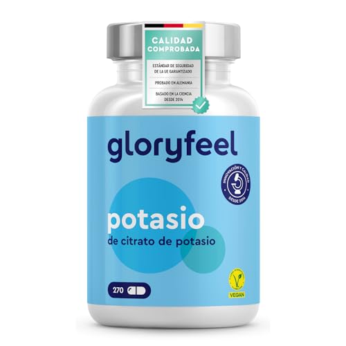 Citrato de potássio 2446 mg - 270 cápsulas (+ 4 meses) - Suplemento desportivo natural de alta potência - altamente doseado: 800 mg de potássio elementar - vegano, sem aditivos