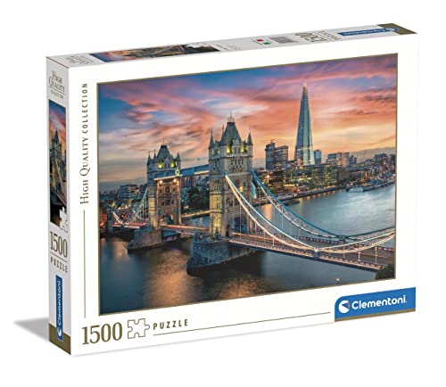 Clementoni - Puzzle adulto 1500 peças ponte de Londres ao pôr-do-sol - desde 14 anos (31694)
