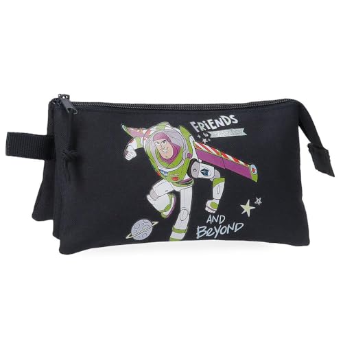 Disney Estojo escolar, estojo infafntil, feito de poliéster, compartimento triplo para melhorar a organização, tamanho ideal para ser usado na mochila, com alça lateral., Story Friends, Estojo triplo