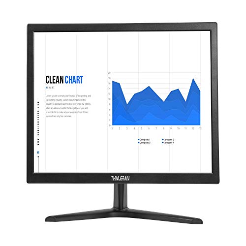 Thinlerain Monitor PC de 17 polegadas 1280 x 1024 monitor LED monitor com VGA/HDMI/VESA, ecrã 4: 3, 60 Hz, 5 ms, altifalantes integrados