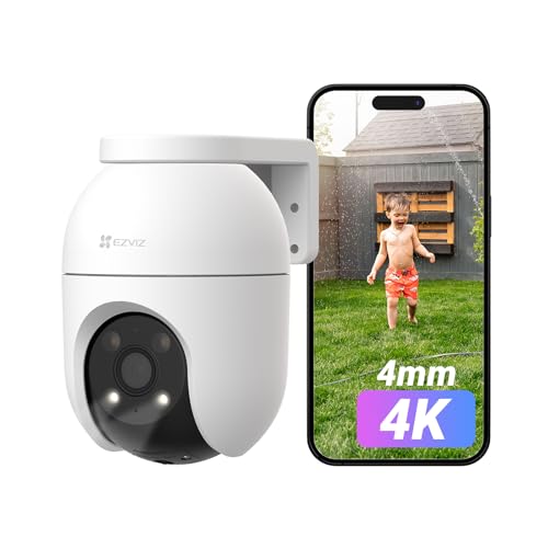 EZVIZ 4K Câmara de vigilância Wi-Fi exterior de 360°, 8MP câmara IP de segurança, visão noturna colorida, detecção IA de pessoa/veículo, seguimento de zoom automático, áudio bi-direcional, sereia,