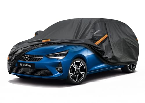 Kayme Capa de carro exterior, compatível com Opel Corsa (1993-2025), capa para carro impermeável, respirável, anti-UV, anti-poeira, de 7 camadas, cobertura de carro com fecho de correr e forro de