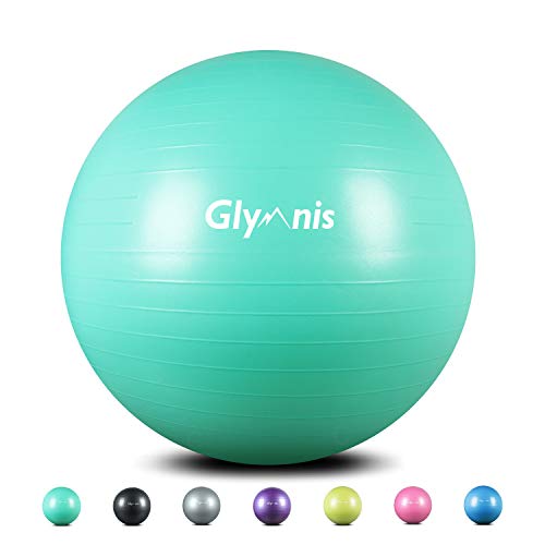 Glymnis Bola de pilates bola anti-Burst para pilates, ginástica fitness gravidez ioga gravidez 55 cm 65 cm 75 cm com insuflador