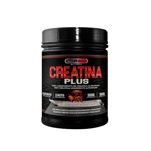Healthy Fusion Creatina monohidrato em pó | 100% creatina pura monohidrato sem adições, promove o crescimento muscular e aumenta o desempenho físico, alta solubilidade, 300 g sabor chocolate