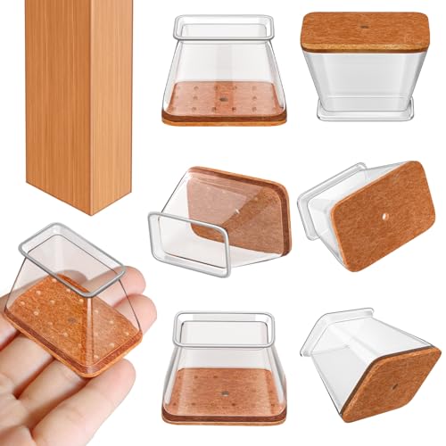20 peças protetoras pernas cadeiras retangulares, tacos para pernas de cadeira de silicone (comprimento: 28 a 38, largura: 19 a 25 mm), anti-riscos, anti-ruído e proteção para o chão