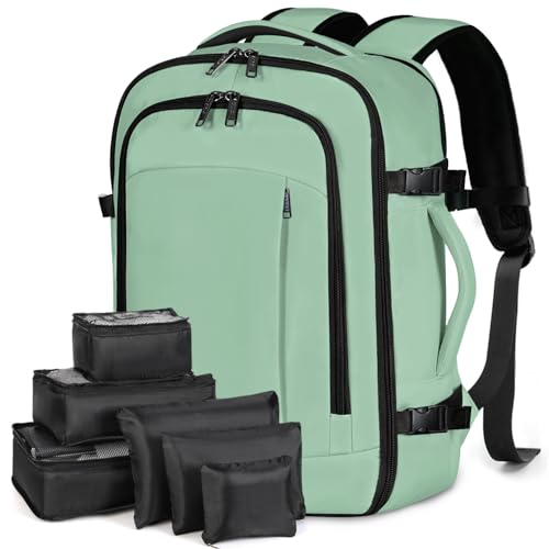Lekespring Mochila viagem cabine avion 40 x 20 x 25 | mochila de viagem para mulher e homem - malas de viagem cabine com 6 malas organizadoras - férias negócios viagens escola