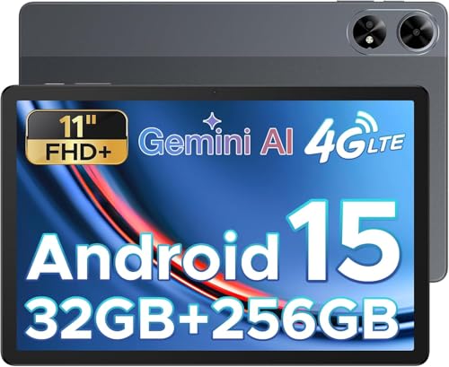 DOOGEE Tab G6+ 2025 - Neuestes Android 15 AI Tablet de 11 polegadas FHD+, tablet com cartão sim, 32 GB RAM + 256 GB ROM/2 TB, 8000 mAh, Octa-Core T7280, 4G LTE, Widevine L1111 , Netflix. , Bluetooth