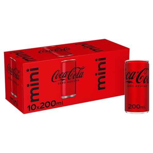Coca-Cola Zero açúcar, refrigerante de cola sem açúcar, sem calorias - pack 10 mini latas 200 ml