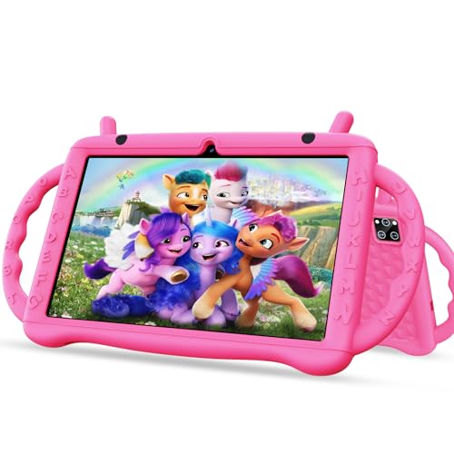 Semeakoko Tablet para crianças de 10 polegadas, tablet Android 14 Octa Core 2,0 GHz, 10 GB RAM + 64 GB ROM (TF 1TB), 6000 mAh, WiFi, Bluetooth, câmara dupla, controlo parental, aplicação educação
