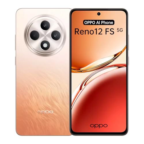 OPPO Reno12 FS 5G Smartphone IA desbloqueado, telefone de 12 + 512 GB, ecrã OLED de 6,67 ", Dimensity 6300, câmara AI 50 + 8 2 MP, SUPERVOOC 45W, bateria 5000 mAh, proteção IP644 NFC, N. Laranja