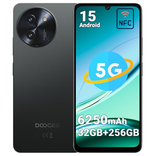 DOOGEE Note59 Pro telemóvel 5G livre, 6,75" HD 120Hz Smartphone, 32 GB RAM+256 GB ROM Android 15 telemóvel, bateria 6250 mAh Octa-Core, 16 MP + 8 MP, impressão digital, Face ID. , duplo SIM. , NFC/OTG