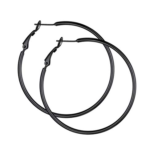 PROSTEEL Pendientes de Aro Acero Inoxidable 1Par/3Pares Conjunto Hipoalergenicos Minimalistas Básico Joyas de Mujer Chica Diámetro 30/40/50/70/100mm