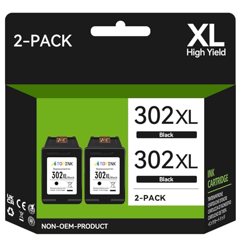 302XL Cartucho de tinta preto compatível com tinta HP 302XL, 302 XL preto compatível com HP DeskJet 3639 2130 3630 3636 1110 OfficeJet 3833 3830 3831 52333 0 Envio 4520 4525 4527 4524
