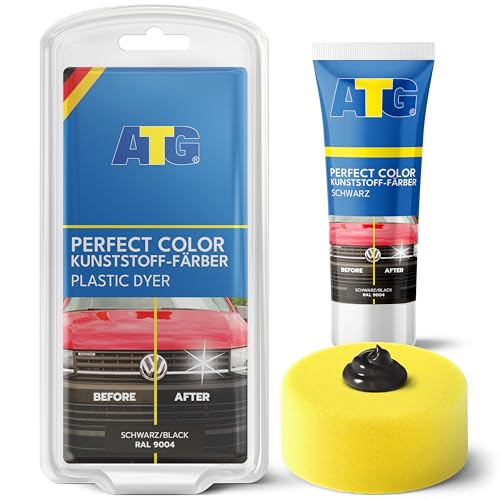 ATG ATG047, a tinta de plástico fornece para-choques, traz uma nova vida e retorna o brilho - funciona para qualquer carro e motocicleta, preto, embalagem sortida