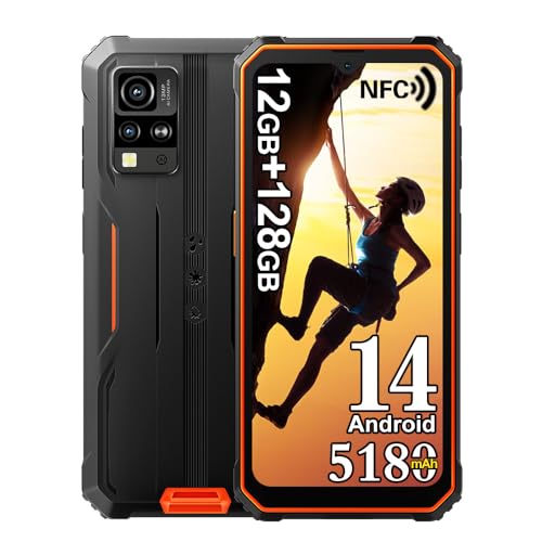 Blackview BV4800 Pro Mobile inquebrável (2025), 12 GB 128 GB IP68 Smartphone todo-o-o-terreno, 5180 mAh, 16 MP+8MP, 6,56" HD+, Android 14 Telefone telemóvel anti-choque, duplo 4G, GPS, NF, NF, NF, NF