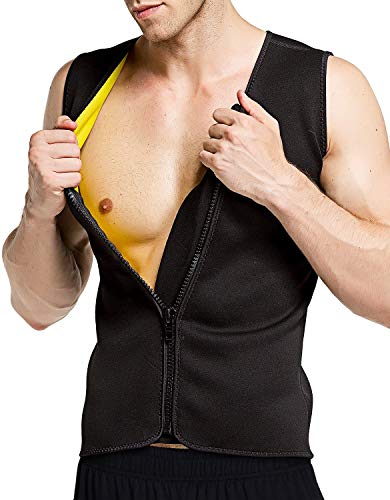 Martiount Colete de sauna desportivo homem faixa redutora adelgaçante t-shirt de neoprene com fecho de correr para transpiração desporto fitness
