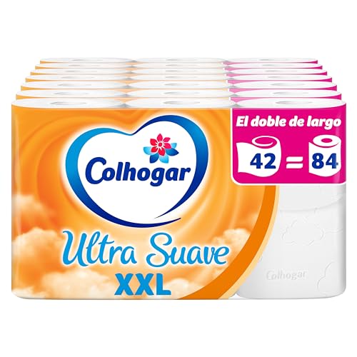 Colhogar Ultra macio XXL 7 x 6 - Papel higiénico macio - embalagem com 42 rolos extra grandes - papel de banho de 2 camadas - 100% livre de perfume - branco