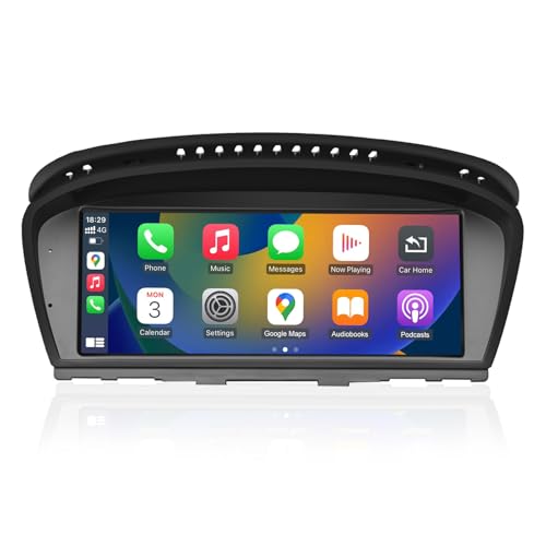 Road Top Rádio de carro de 8,8 polegadas autorrádio, CarPlay/Android Auto/Mirrorlink para BMW série 3/5 com sistema CCC E60 E61 E90 E91 E92 (2005-2010), recetor de rádio de carro com Ecrã táctil