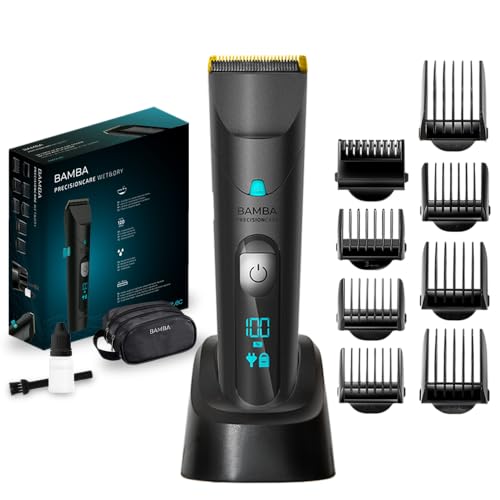 Cecotec Corta-pelos Bamba PrecisionCare Wet&Dry. Lâminas de aço inoxidável com revestimento de titânio, bateria de lítio, automonomia até 120 min, comprimento 0,5 - 30 mm, 8 pentes