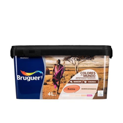 Bruguer Cores do mundo pintura para paredes monocamada Quénia castanho intermediário 4 L