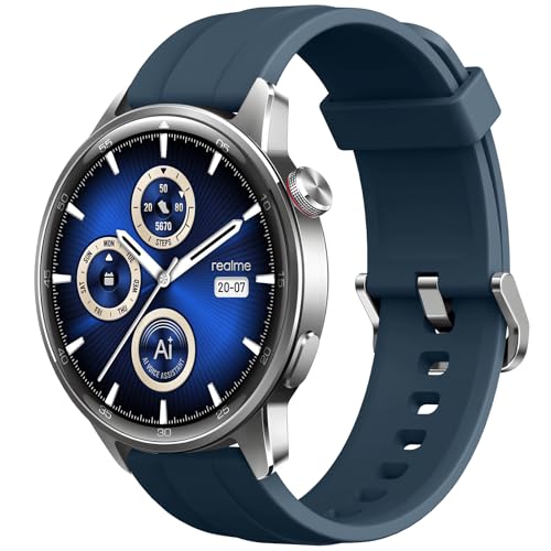 realme Watch S2 Smartwatch com ecrã AMOLED de 1,43", resistente ao pó e à água IP68, esferas personalizáveis, motor super AI, bateria de 20 dias, preto