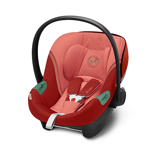 Cybex Gold Cadeira de carro para bebé Aton S2 i-Size, desde o nascimento até aos 24 meses aprox., máx. 13 kg, Incl. Redutor para recém-nascidos, compatível com sensor Safe, Hibiscus Red
