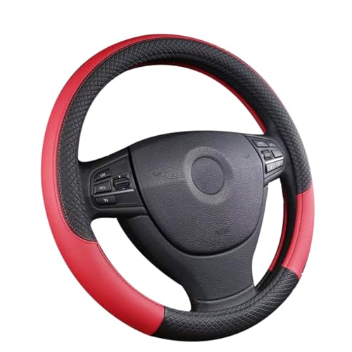 Pahajim Capa volante carro universal cobertura volante carro de couro PU protetor volante carro respirável antiderrapante 37-38 cm para homens e mulheres