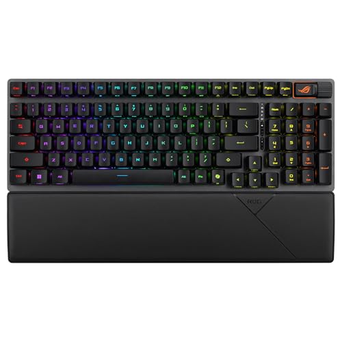 ASUS ROG Strix Scope II 96 RX Wireless - teclado Gaming sem fios 96%, conexão trimodal, interruptores óticos ROG RX Red pré-lubrificados, espuma amortecedora, teclas ABS, RGB - QWERTY espanhol