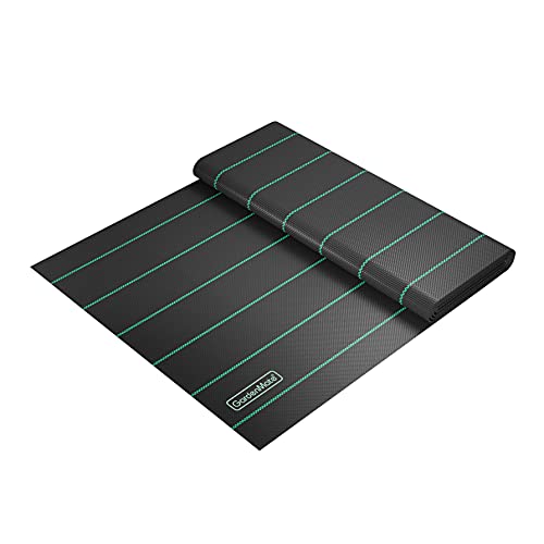 GardenMate 2 x 20 m de tecido para ervas daninhas permeável à água contra ervas daninhas, feltro com proteção UV, tecido de fita resistente a rasgos, tecido para subsolos, folha de cobertura morta,