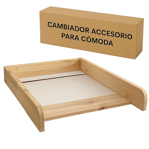 Trocador de madeira para bebé confortável, acessório compatível Hemnes e Malm, bandeja trocador para bebé com profundidade ajustável de 48 a 60 cm e feltros anti-riscos