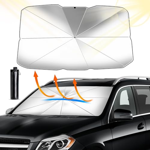 D-Lumina Para-sol carro dianteiro, para-sol acessórios carro dianteiro dobrável, com anti-UV raios, fácil de instalar armazenar, para a maioria dos carros, SUV, camiões (L - 140 × 80 cm)