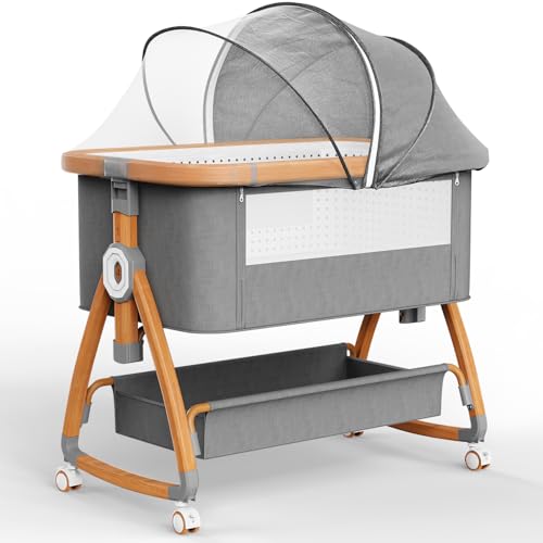 NIKYJM Berço para bebé, 3 em 1 berço de coleção moises para bebé porta 6 velocidades reguláveis em Altezza e Inclinazione com 4 Freni Sulle Ruote