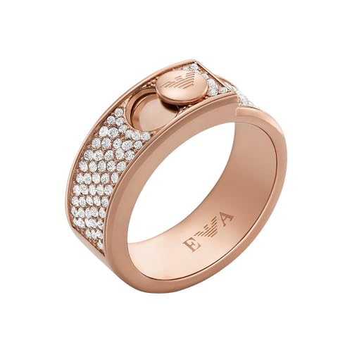 Emporio Armani Anéis de banda de aço inoxidável ou latão para mulher