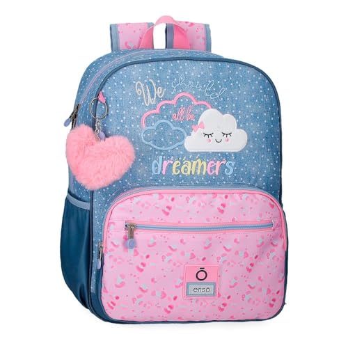 Enso Dreamer Mochila infantil, mochila escolar, fabricada em poliéster, rodas duplas de rotação multidirecional, várias maneiras de usar, azul, Mochila Enso