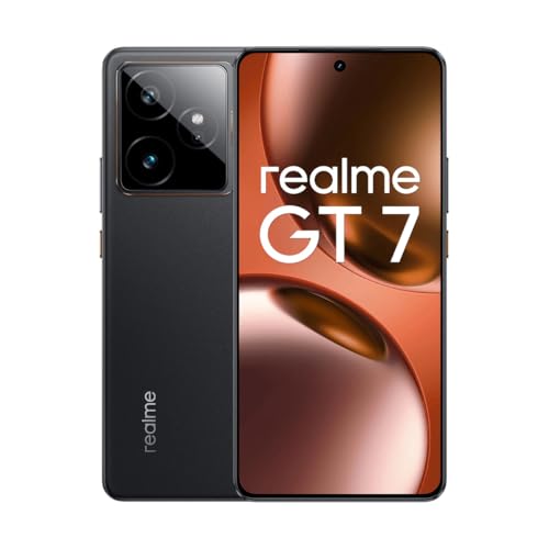 realme GT7 5G Smartphone, 12 + 512 GB, bateria 7000 mAh, carregamento de 120 W, processador Dimensity 9400e, IMX906 50 MP câmera, AI Planner, ecrã Pro-Esports 6000 nits120Hz, IP69, Preto, E Amazon