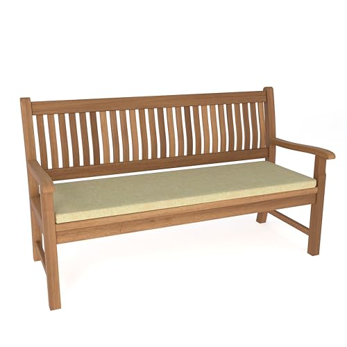 POKAR Almofada para banco de jardim almofada de cadeira interior / exterior almofadas de banco móveis almofada de assento (150 x 50 x 5, bege)