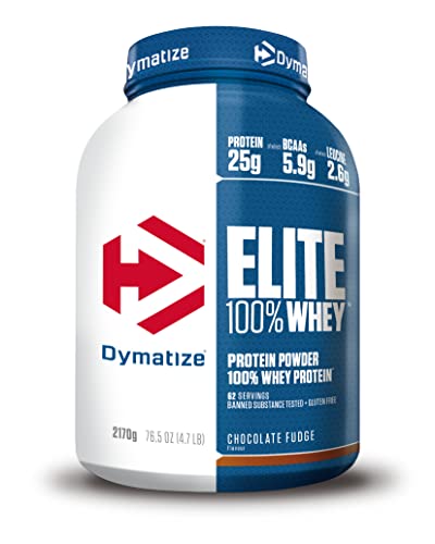 Dymatize Elite 100 % Whey Chocolate Fudge 2170 g - Low Sugar Whey Protein + BCAA