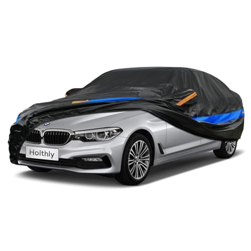 Holthly Capa de carro exterior impermeável, cobertura de carro de 10 camadas, cobertura de carro protetor de sol e poeira, capa para carro adequada para Audi A8, BMW série 7, Porsche Panamera,