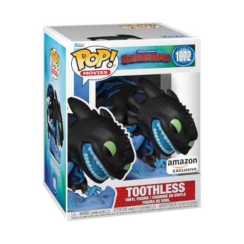 Funko Pop! Premium: How To Train Your Dragon - Toothless with Lightning - Exclusivo Amazon - Figura de vinil colecionável - Ideia de presente - Mercadoria Oficial - Brinquedos para crianças e adultos