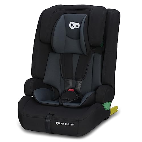 Kinderkraft SAFETY FIX 2 I-SIZE 75-150 cm Cadeira de carro grupo 1 2 3 isofix, assento largo e macio para criança, arnês interior de 5 pontos, ajuste de apoio, redutor modular, preto