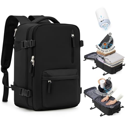 SZLX Mochila de viagem a vácuo com bomba mochilas viagem cabine avion 40 x 30 x 20 Ryanair Vueling Wizzair bagagem de mão 40 x 20 x 25 Ryanair vazio malas 45 x 36 x 20 Easyjet mochila portátil 14