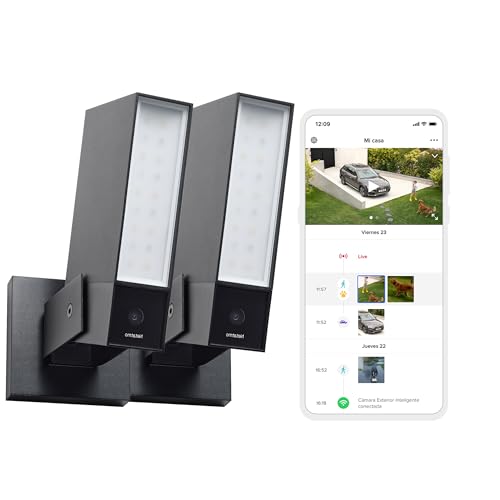 Netatmo Pack de 2 câmaras de segurança para exteriores, monitorização com iluminação integrada, detecção avançada de pessoas e veículos, vídeo HD 1920p, alumínio preto - NBU-2-NOC-AMZ