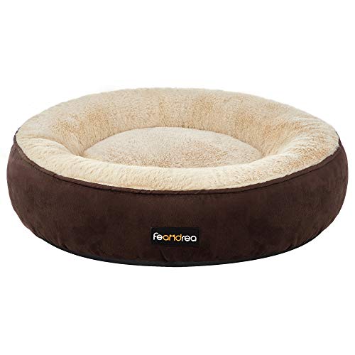 Feandrea Cesta de cães redonda, cama redonda, ø 60 cm, castanho PGW060K01
