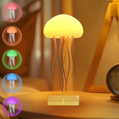 Candeeiro de mesa controlado por voz, LED candeeiro de mesa de cabeceira, luz de presença infantil, luz de noite, candeeiro de ambiente RGB recarregável com gradiente de cores presente (candeeiro de